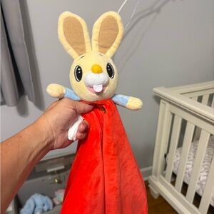 Plush Bunny Security Blanket - Red and Tan